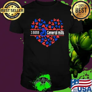 1856 general mills logo hearts shirt