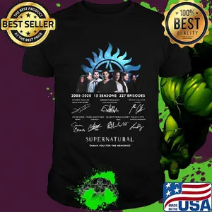 2005 2020 15 seasons 327 episodes supernatural thank you for the memories signatures shirt