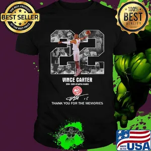 22 Vince Carter 2018-2020 Atlanta Hawks thank you for the memories signature shirt
