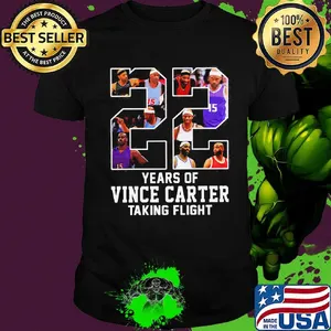 22 year of carter taking flight atlanta basketball legend vince #15 fan shirt