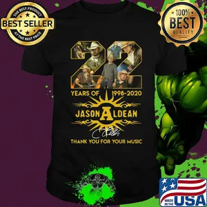 22 years of 1998-2020 Jason Aldean thank you for your music signature shirt
