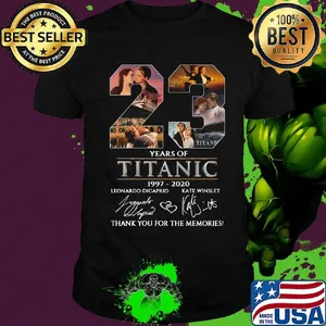 23 years of Titanic 1997-2020 Leonardo Dicaprio Kate Winslet signature shirt