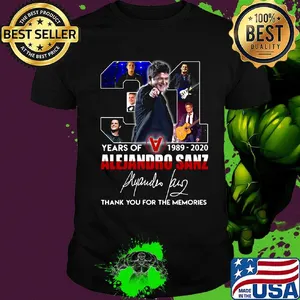 31 years of 1989 2020 alejandro sanz thank you for the memories signature shirt