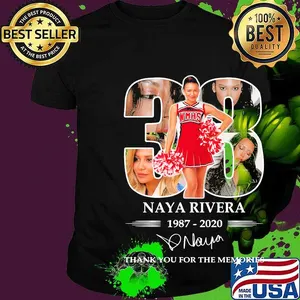33 naya rivera 1987 2020 thank you for the memories signature shirt