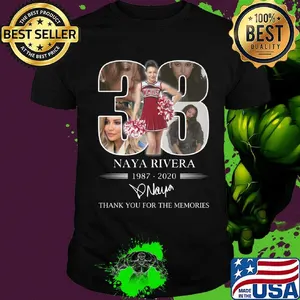 33 naya rivera 1987 2020 thank you for the memories signature shirt