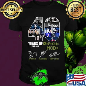 40 years of 1980 2020 depeche mode band members signatures shirt