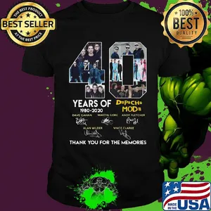 40 years of 1980 2020 depeche mode thank you for the memories signatures shirt