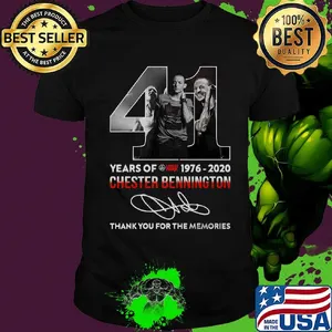 41 years of 1976 2020 chester bennington thank you for the memories signatures shirt