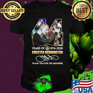 44 years of 1976 2020 chester bennington thank you for the memories signature shirt