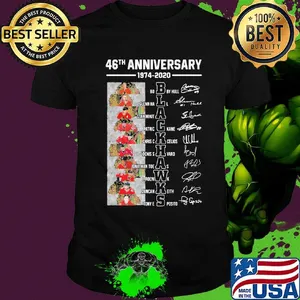 46th anniversary 1974 2020 washington blackhawks signatures shirt