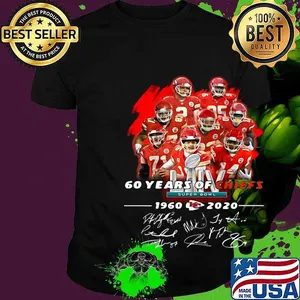 60 years of kansas city chiefs 1960 2020 signatures shirt