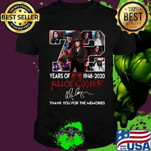 72 years of 1948 2020 alice cooper thank you for the memories signature shirt