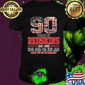 90 years of redskins football 1932 2022 thank you for the memories shirt