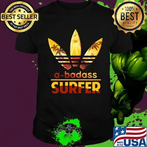 A-badass surfer adidas logo shirt