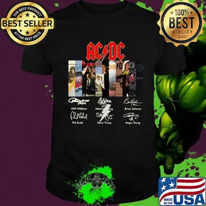 Acdc band members signatures shirt