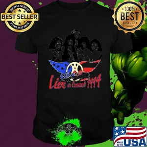 Aerosmith live in concert 1994 american flag independence day shirt