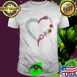Alabama crimson tide football logo heart shirt