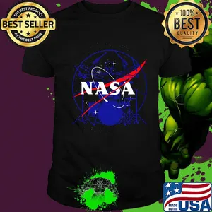 Alien drummer nasa logo shirt