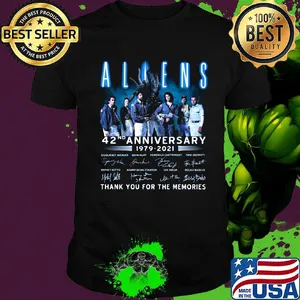 Aliens 42nd anniversary 1979 2020 thank you for the memories signatures shirt
