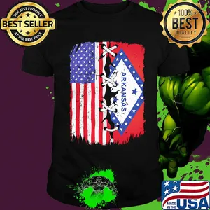 American and arkansas flag independence day shirt