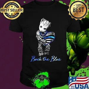 Baby groot hug heart back the blue american flag happy independence day shirt