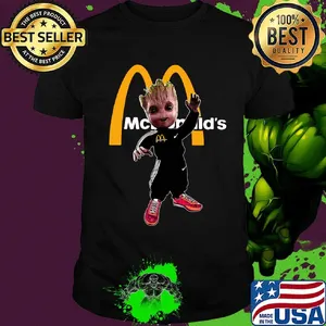 Baby groot mcdonalds logo shirt