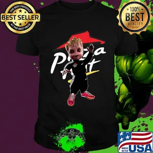 Baby groot pizza hut logo shirt