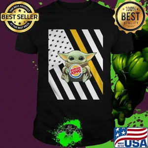 Baby Yoda hug burger king American flag shirt