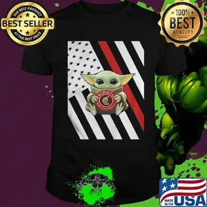 Baby Yoda hug Chipotle American flag shirt