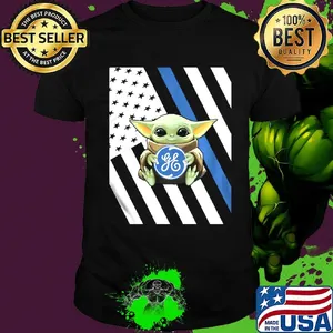 Baby Yoda hug general electric American flag shirt