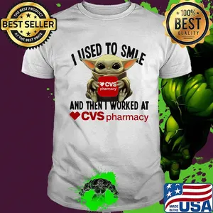 Baby yoda i used to smile and then i worked at cvs pharmacy shirt