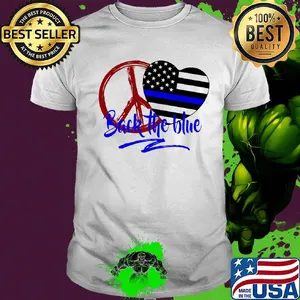 Back The Blue America Love Heart Independence Day Shirt