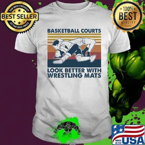 Basketball courts look better with wrestling mats vintage retro shirt