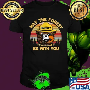 Bear smokey may the forest be with you vintage retro shirt