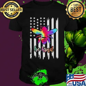 Bee American Flag Be kind shirt