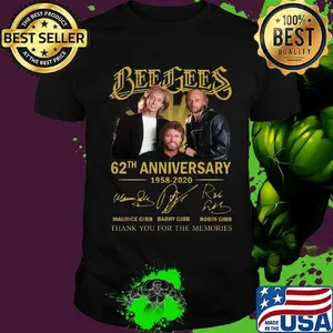 Bee gees 62th anniversary 1958 2020 thank you for the memories signatures shirt
