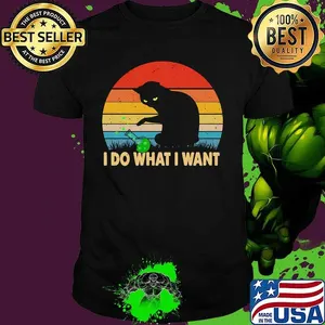 Black Cat Corona  I do what I want Vintage retro shirt