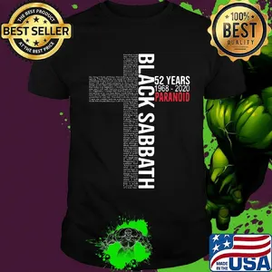 Black sabbath 52 years 1968 2020 paranoid shirt