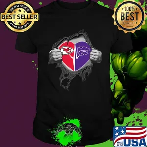Blood insides kansas city chiefs and kansas state wildcats heartbeat shirt