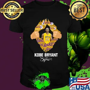 Blood insides kobe bryant los angeles lakers football logo signature shirt