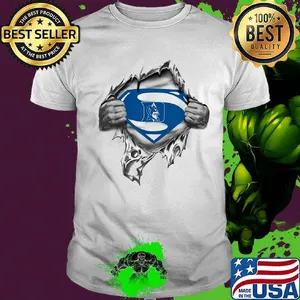 Blood insides superman duke blue devils basketball shirt