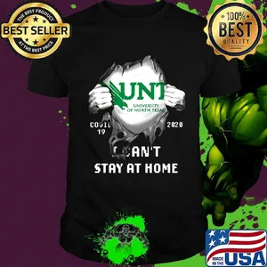Blood insides unt university of north texas covid-19 2020 i can't stay at home shirt