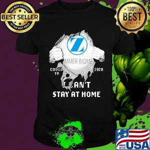 Blood insides zimmer biomet logo covid-19 2020 i can't stay at home shirt