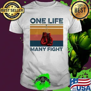 Boxing one life many fight vintage retro shirt
