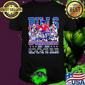 Buffalo bills 60th anniversary 1960 2020 thank you for the memories signatures stars shirt