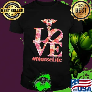 Caduceus flower love nurse life shirt