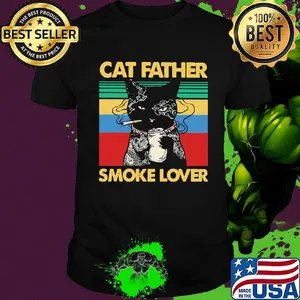 Cat father smoke lover vintage shirt