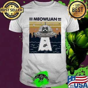 Cat UFO meowlian vintage retro shirt