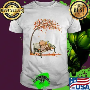 Charlie brown and snoopy fall maple leaves shirt