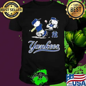 Charlie brown and snoopy new york yankees baseball shirt